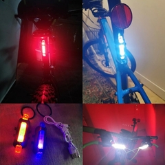 Lâmpada de bicicleta de montanha recarregável USB recarregável à prova d'água para ciclismo lanterna traseira de bicicleta LED. - loja online