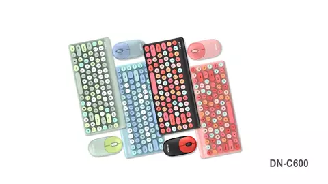 KIT TECLADO Y MOUSE INALAMBRICO VINTAGE 2.4G DN-C600