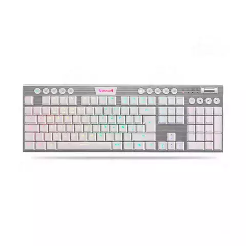 Teclado Mecanico Inalambrico Redragon K618 Horus FS White RGB Red Switches - Español