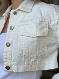 JAQUETA CURTA JEANS OFF WHITE - kaya wear