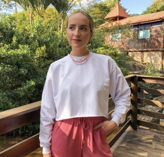 Cropped de Moletom Branco