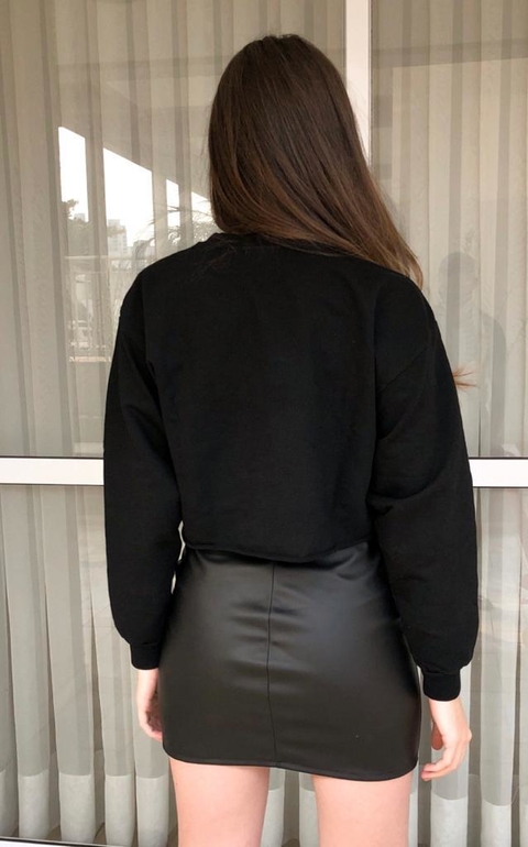Cropped de Moletom Preto