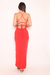 Vestido Largo Lurex Con Tajo Buche Tira Cruzado #890L - comprar online