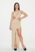 Vestido Largo Lurex Cut Out Asimetrico #833A