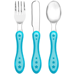 Kit Talher Inox 3 Peças Estrelinha Azul Buba