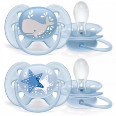 Chupeta Ultra Soft Dupla Baleia/Estrela 6-18M Avent - comprar online
