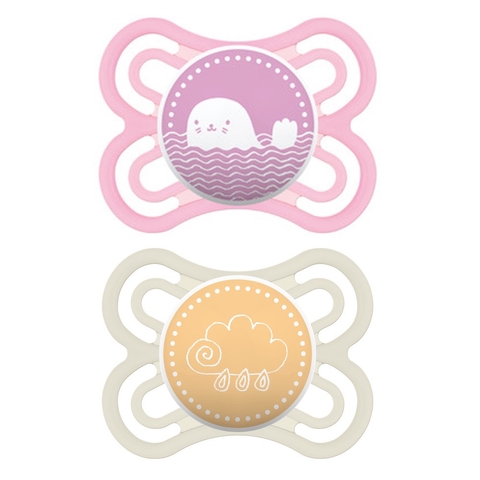 Chupeta Mam Perfect 0-6 m Rosa e Amarelo Embalagem Dupla