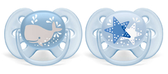 Chupeta Ultra Soft Dupla Baleia/Estrela 6-18M Avent