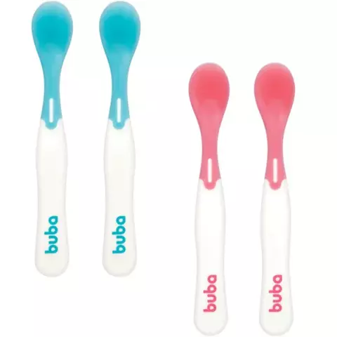 kit Colher Termossensível Azul/Rosa Buba