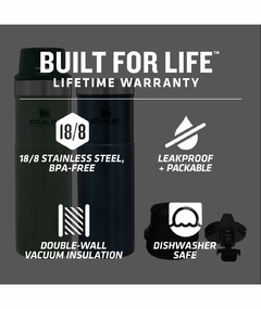 Imagem do Garrafa Térmica Aço Inox 590ml Stanley Classic Trigger Action Verde/Azul ORIGINAL