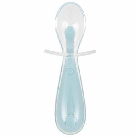Colher De Silicone Com Escudo Protetor Azul Buba