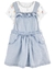 Jardineira com Blusa Floral Carter´s