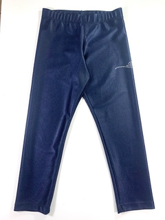 CALZA LARGA DEPORTIVA LYCRA CALANDRADA AZUL MARINO