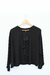 Blusa negra con volados delanteros - comprar online