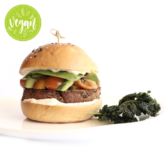 Hamburguesa de quinoa y poroto negro