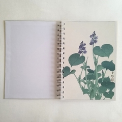 Agenda Diaria Tapa Dura Ring Wire/Modelo 220/ Bloeiende hosta, Ohara Koson, año 1920 - 1930.