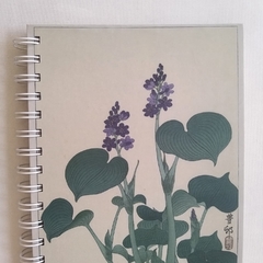 Agenda Diaria Tapa Dura Ring Wire/Modelo 220/ Bloeiende hosta, Ohara Koson, año 1920 - 1930. - tienda online