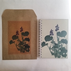 Agenda Diaria Tapa Dura Ring Wire/Modelo 220/ Bloeiende hosta, Ohara Koson, año 1920 - 1930.