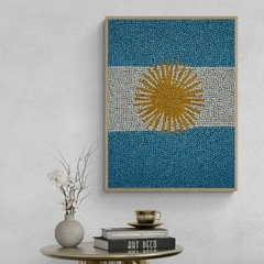 Cuadro en marco madera Kiri Box/ Modelo 686/ Bandera Argentina