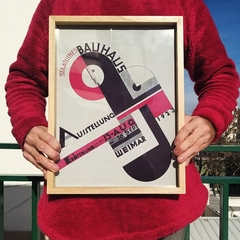 Cuadro en marco madera Kiri Box/ Modelo 14/ Póster Vintage Exhibición Weimar 23' By Joost Schmidt