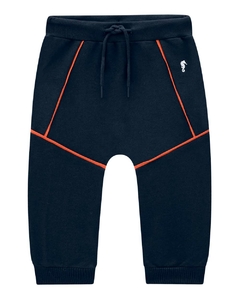 Imagem do CONJUNTO CAMISETA EM MEIA MALHA E CALÇA MOLETINHO ONDA MARINHA