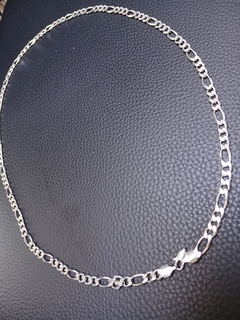 Corrente de Prata Mista 5mm Elo Soldado Fecho duplo com trava Escovada na internet