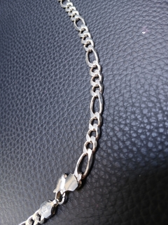 Corrente de Prata Mista 5mm Elo Soldado Fecho duplo com trava Escovada - comprar online