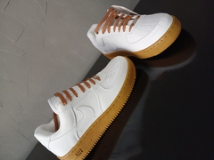 Tenis Nike Air Force Branco Clean Solado Beje TOP