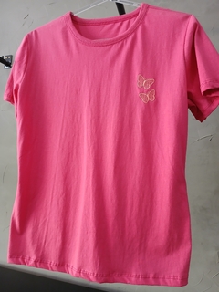 Blusinha de Malha Rosa detalhe Bordado - comprar online