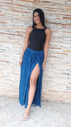 Calça pantalona Bordada - Bela Closet