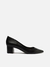 Scarpin Arezzo Couro Salto Baixo Bloco City Preto - comprar online
