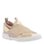 Tênis Santa Lolla Slip On Knit Bege Dourado Faixas