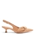 Scarpin Slingback Laço Couro Craquele Salto Baixo