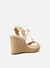 Sandália Arezzo Anabela Plataforma Tiras Bordadas Off-White na internet