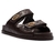 Papete Arezzo Soft Couro Matelassê Velcro Marrom