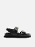 Papete Arezzo Couro Tiras Velcro Preto