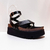 Sandália Moleca Turim Tira Cruzada De Salto Flatform Preto - comprar online