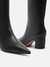 Bota Arezzo Couro Cano Longo Bico Fino Zíper Preta - Desigual