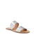 Rasteira Santa Lolla Flat Couro Craquele Metalizadas Tiras Largas Prata - comprar online