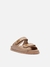 Papete Arezzo Soft Couro Matelassê Velcro Nude