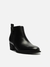 Bota Arezzo Couro Cano Curto Salto Baixo Zíper Preta - comprar online