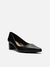 Scarpin Arezzo Couro Salto Baixo Bloco City Preto