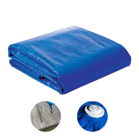 CAPA DE PISCINA 6,5X3,5 MTS 300 MICRAS, SUPORTA ATÉ 100 KGS DE PESO, COM RALO DE DRENAGEM . - comprar online