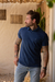 Polo Burble Piquet Gola V Azul - Marechal Store