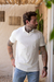 Polo Burble Piquet Gola V Off White na internet