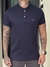 Polo Burble Suedine Botão Azul Marinho - comprar online