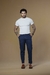Calça Alfaiataria Sarja Texturizada Azul - comprar online