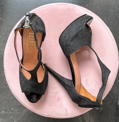 Sandalias de cuero con gliter y plataforma (38) - SILDIMARIO