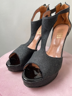 Sandalias de cuero con gliter y plataforma (38) - comprar online