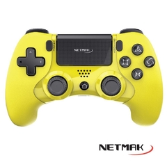JOYSTICK GAMEPAD PS4 NM-P401 BLUETTOTH NEGRO/ROJO/AMARILLO en internet